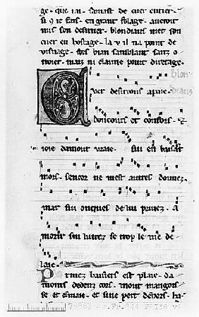 Ms.Fr 844 fol.138v Song Blondel de Nesles (late 12th century)