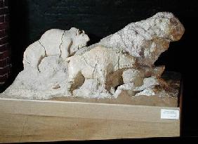 Copy of a sculpture of bisons, from Le Tuc-d'Audoubert, Magdalanian