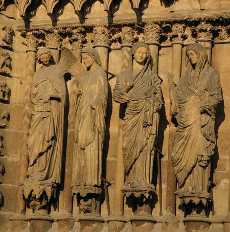 The Visitation, four jamb figures from the West Facade of the Cathedral van French School
