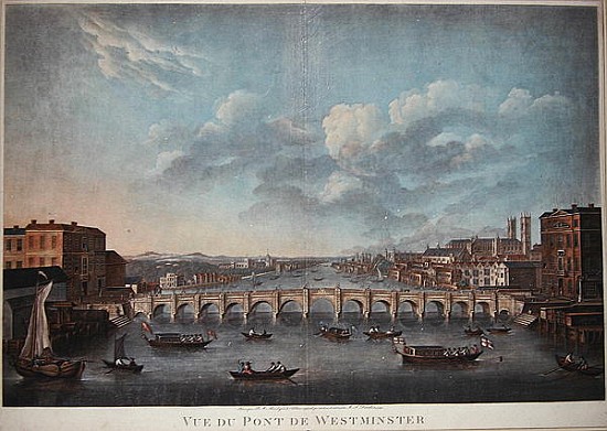Vue du Pont de Westminster'', looking westward, from an original Picture in the Cabinet of Monsr T.M van French School