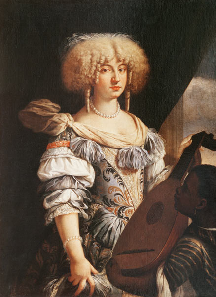 Portrait of a Woman with a Moorish Page van French School