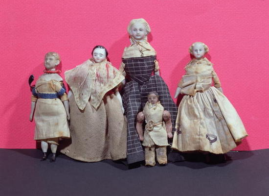 Collection of dolls, possibly used by Honore de Balzac (1799-1850) as an aide memoire for 'La Comedi van French School, (19th century)