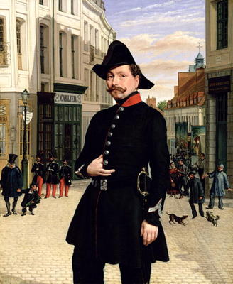Portrait of a Police Officer in Douai in 1848 (oil on canvas) van French School, (19th century)