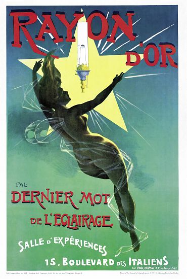 Poster advertising 'Rayon d'Or' lighting van French School, (19th century)