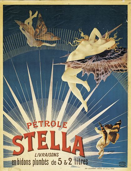 Poster advertising 'Stella' petrol van French School, (19th century)