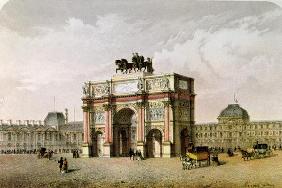 Postcard of the Arc de Triomphe du Carrousel, Paris (colour litho)