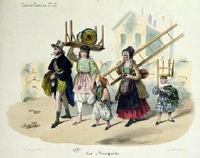The Banquistes, c.1820-30 (colour litho)