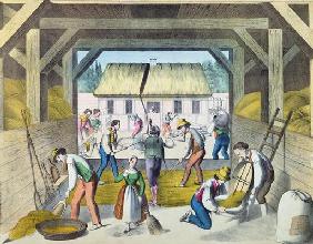 Work in the Farmyard, probably in Eastern France, 2nd half 19th century (colour litho)