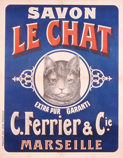 Advertisement for Savon le Chat, printed by Moullot Fils, Marseilles van French School, (20th century)