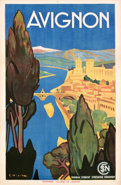 Poster promoting Avignon van French School, (20th century)