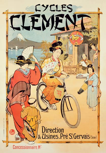 Poster advertising 'Cycles Clement', Pre Saint-Gervais van French School, (20th century)