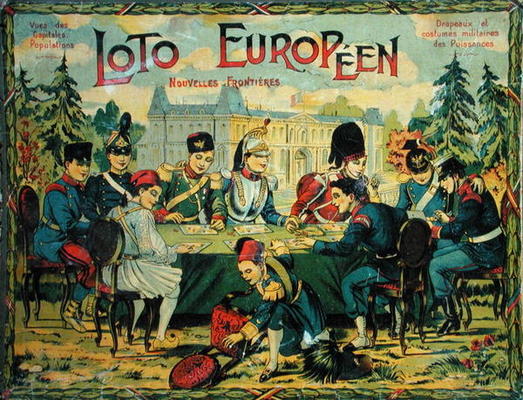 'Loto Europeen', French version of the game of Lotto for children, c.1900 (colour litho) van French School, (20th century)