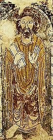 Bildnis eines Apostels. van Fresko (romanisch)