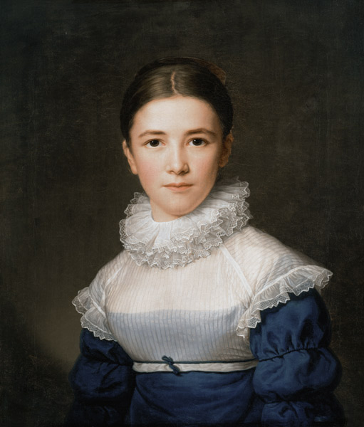 Portret van Lina Groger, de pleegdochter van de kunstenaar van Friedrich Carl Groger