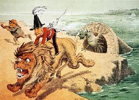 The Lion cannot face the corwing of the Cock'', The American view of the Channel Tunnel Scare, illus