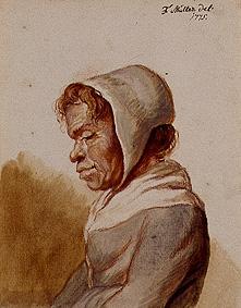 Kopf einer Bäuerin mit weißer Haube van Friedrich Maler-Müller Müller
