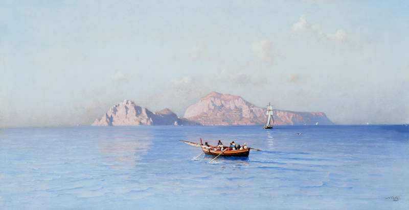 Blick auf Capri von der Nordseite van Friedrich Nerly