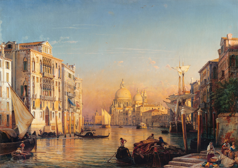 Canale Grande in Venetië van Friedrich Nerly (Nehrlich)