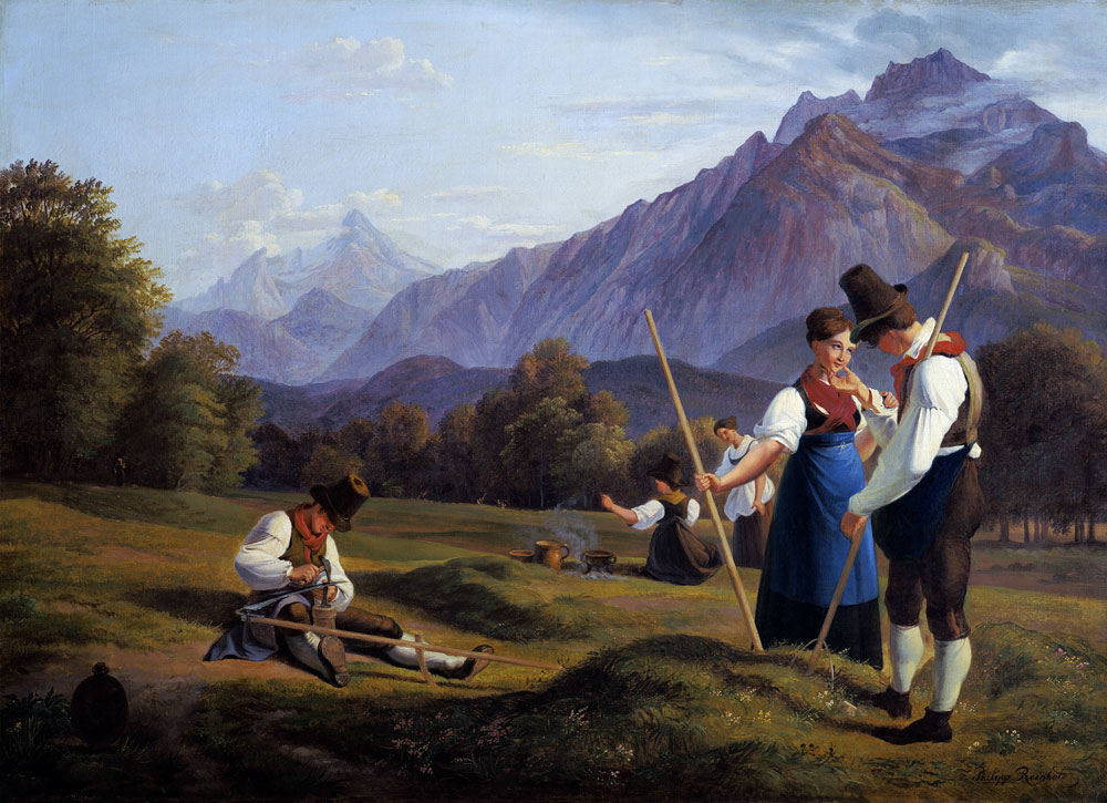 Salzburger Landschaft mit Untersberg van Friedrich Philipp Reinhold