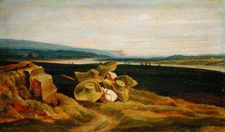 Landscape with Sun Hats van Friedrich Philipp Reinhold