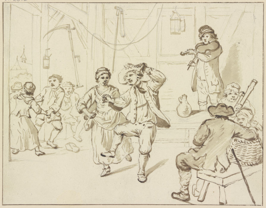 Farmers dancing van Friedrich Wilhelm Hirt