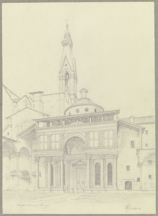 Die Pazzi-Kapelle bei Santa Croce in Florenz van Friedrich Wilhelm Ludwig