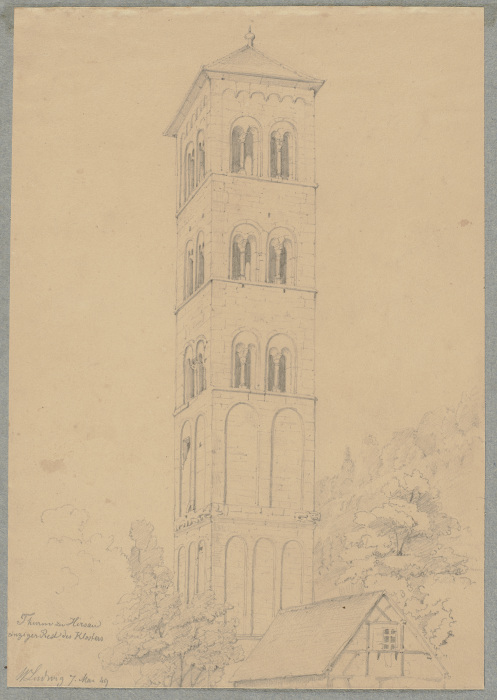 Nordturm (Eulenturm) des Klosters Sankt Peter und Paul in Hirsau van Friedrich Wilhelm Ludwig