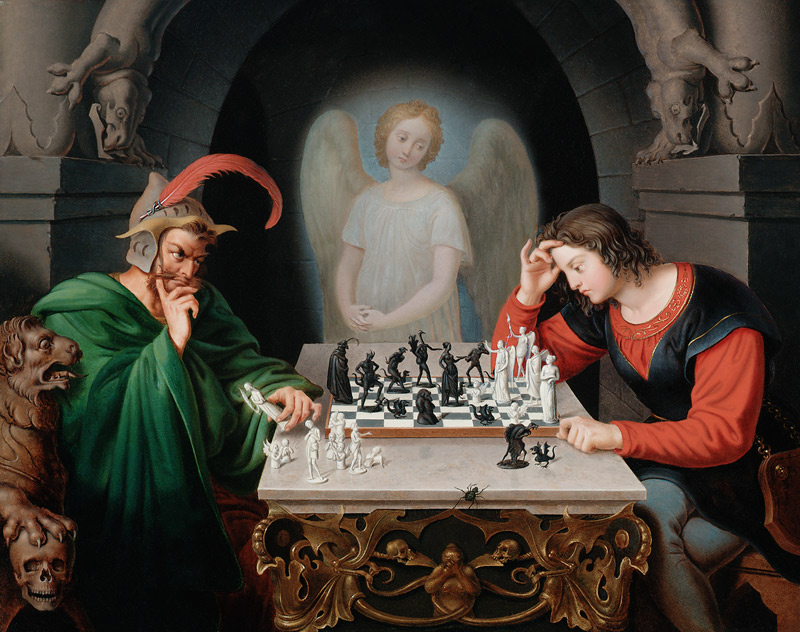 Die Schachspieler. van Friedrich August Moritz Retzsch