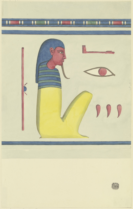 Hieroglyphen, von einem Schmuckband gefasst van Friedrich Maximilian Hessemer