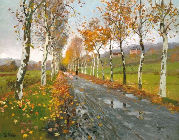Herbstliche Allee nach Beaulieu. van Frits Thaulow