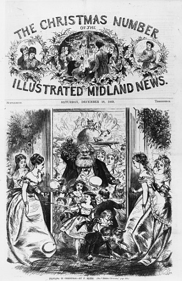 Bringing in Christmas, front cover of the ''Illustrated Midland News'', December 18th 1869 van Fritz Eltze