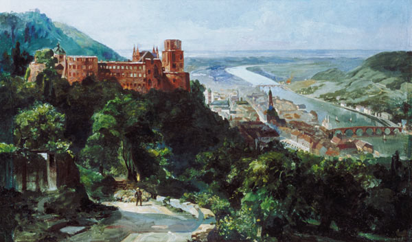 View of Heidelberg, c.1910 (oil on canvas)  van Fritz Genutat