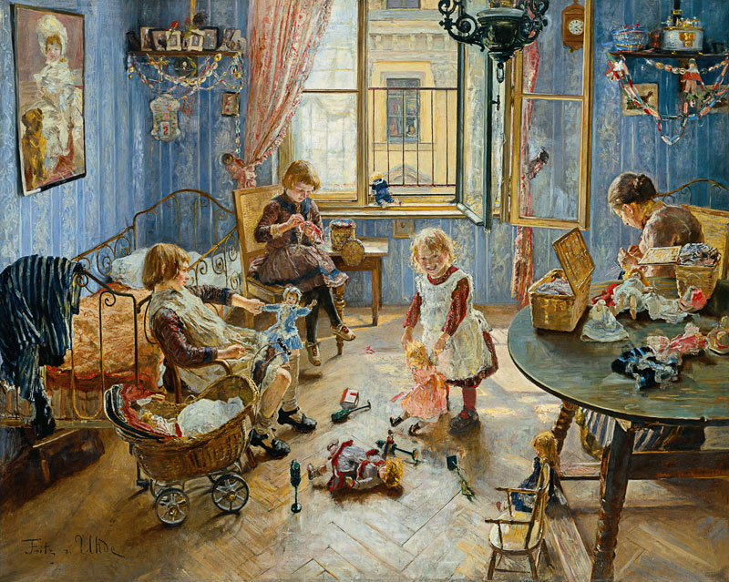 Kinderstube van Fritz von Uhde