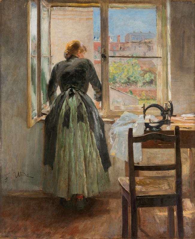 F.v.Uhde, Mädchen am Fenster van Fritz von Uhde