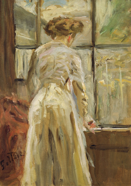 Fritz von Uhde, Woman at the Window van Fritz von Uhde