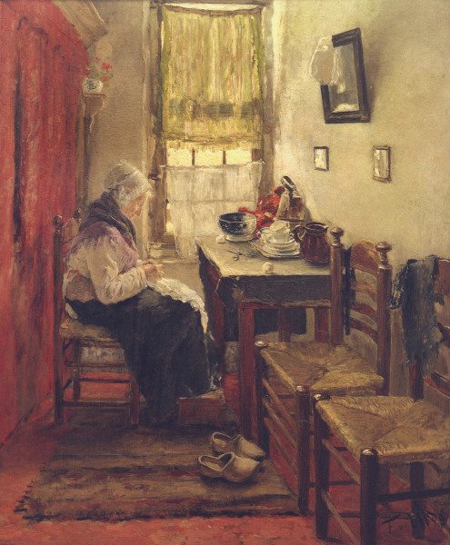 F.v.Uhde / Old People s Home / 1882 van Fritz von Uhde
