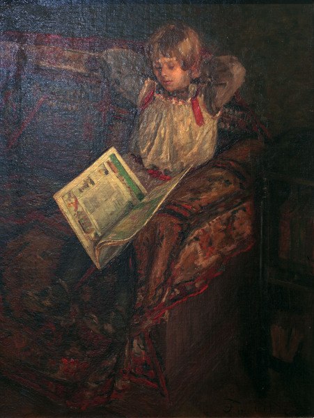 F.v.Uhde, Lesendes Mädchen van Fritz von Uhde
