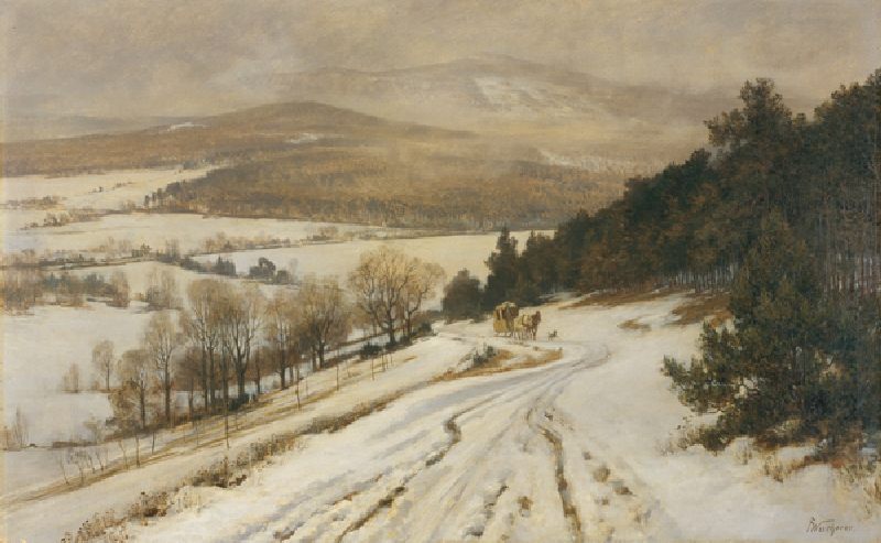Taunus Mountains in Winter, before 1900 (oil on canvas) van Fritz Wucherer