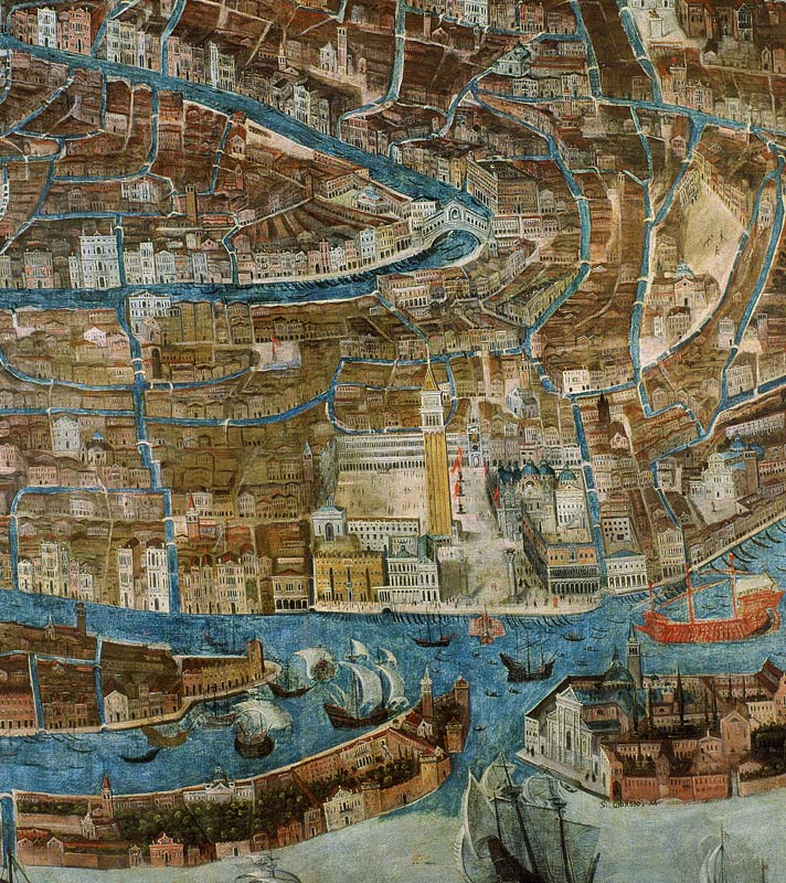 Map of Venice, first half of 17th century (detail of 64062) van G. Barzenti