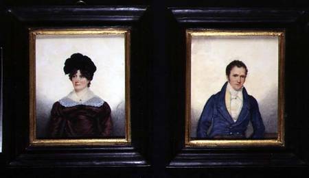 Two Portraits of a Husband and Wife in Regency Dress van G. Jackson