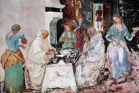 St. Benedict receiving hospitality, from the Life of St. Benedict van G. Signorelli