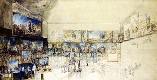 The Salon of 1765 van Gabriel de Saint-Aubin