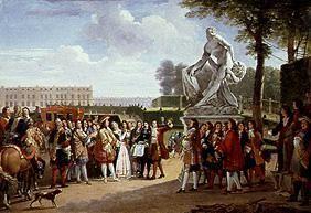 Ludwig XIV. bei der Enthüllung der Skulptur Milon von Croton von P.Puget.