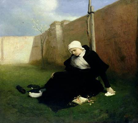 The Nun in the Cloister Garden van Gabriel Max