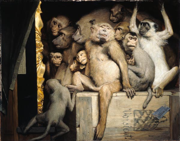 Apen als kunst rechters van Gabriel von Max