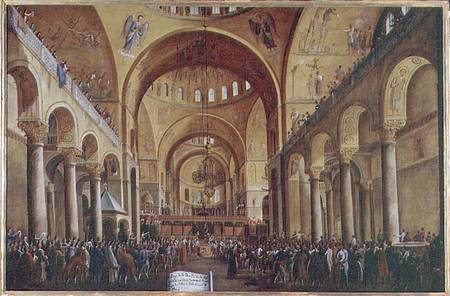The Presentation of the New Doge to the People in the Basilica of San. Marco van Gabriele Bella