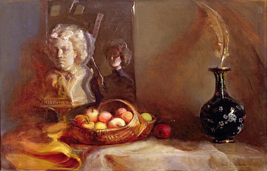 Still Life with Apples and Beethoven''s Bust (oil on canvas)  van Gail  Schulman