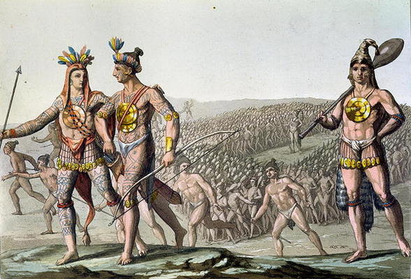 The Chiefs of Florida on their Way to War, c.1820 (coloured engraving) van Gallo Gallina