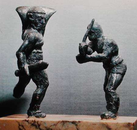Two gladiators in combat van Gallo-Roman