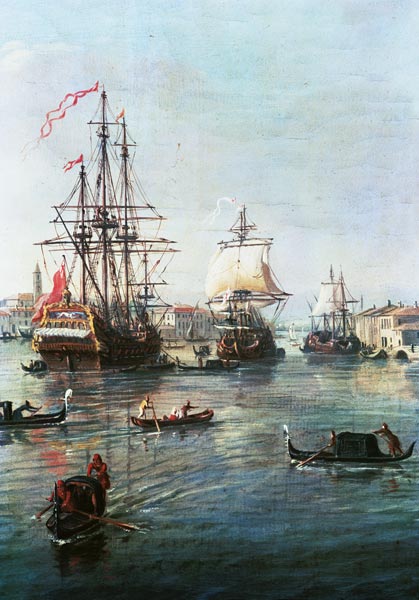 Die Hafeneinfahrt von Venedig. van Gaspar Adriaens van Wittel